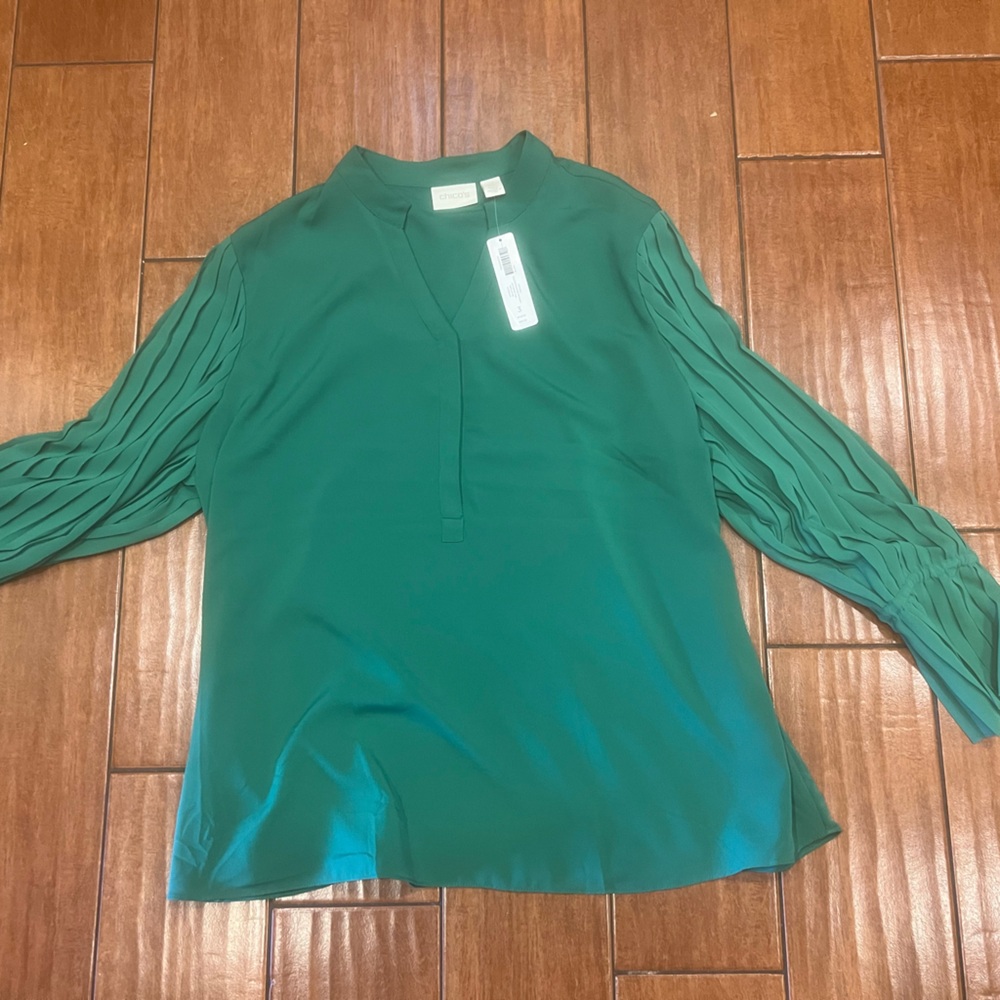 Chico's Teal V-Neck Blouse